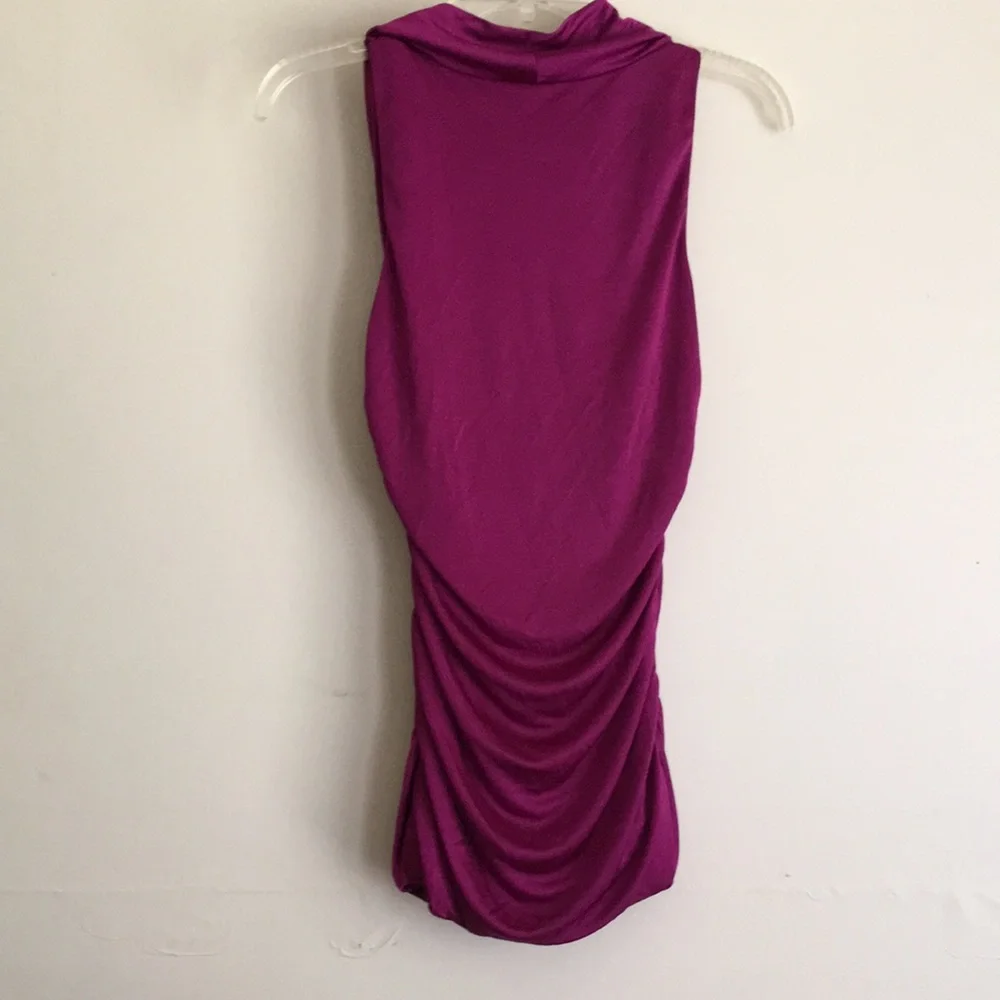 COPY - Express Deep Magenta Raspberry Fully Ruched Top - Picture 4 of 4